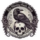 The Gloomy Goth Shop logo featuring a raven perched on a skull within a circular gothic emblem