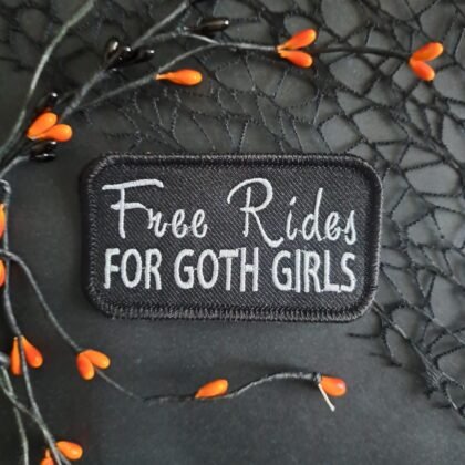 Free Rides For Goth Girls gothic embroidered patch 8.5cm x 5.5cm