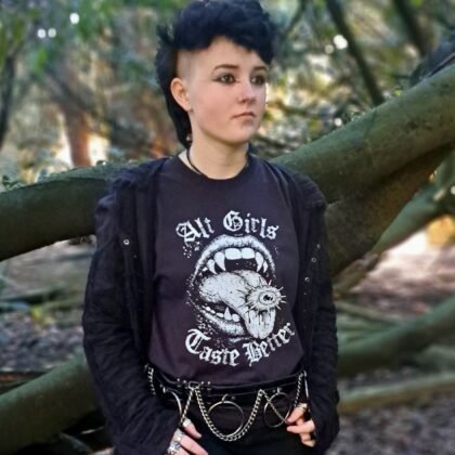 Alt Girls Taste Better t shirt styled with dark alternative clothing