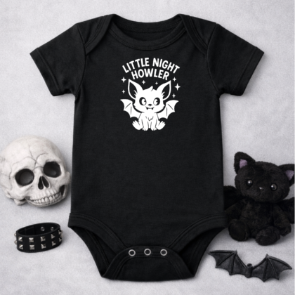 Bat baby grow little night howler gothic baby vest alternative baby clothing cute bat baby outfit