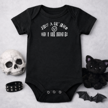 Emo baby grow gothic baby vest bad attitude alternative baby clothing
