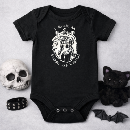 Plague doctor baby grow gothic baby vest strange and unusual baby clothing alternative baby outfit