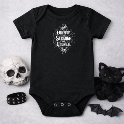 Strange and unusual baby grow gothic baby vest spooky alternative baby clothing