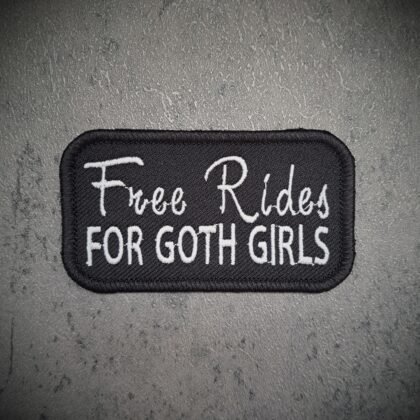 Free Rides For Goth Girls gothic embroidered patch 8.5cm x 5.5cm