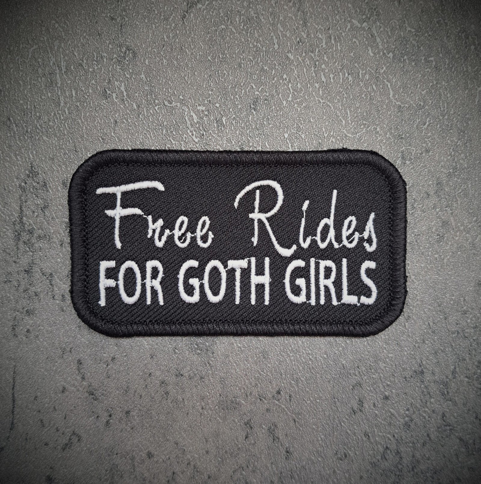 Free Rides For Goth Girls gothic embroidered patch 8.5cm x 5.5cm