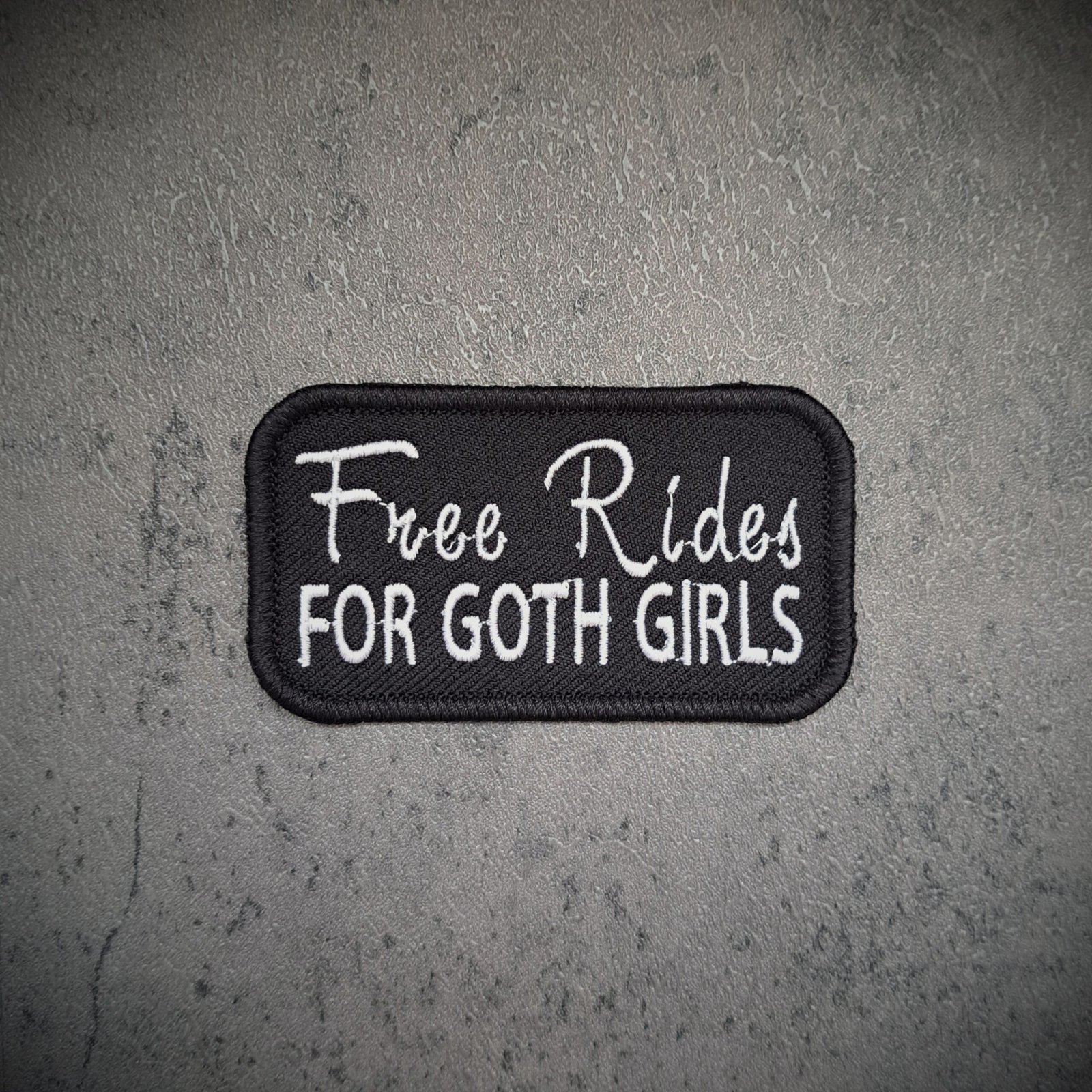 Free Rides For Goth Girls gothic patch 8.5cm x 5.5cm