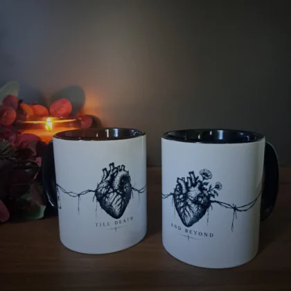 Till Death And Beyond Gothic Couples Coffee Mug Set